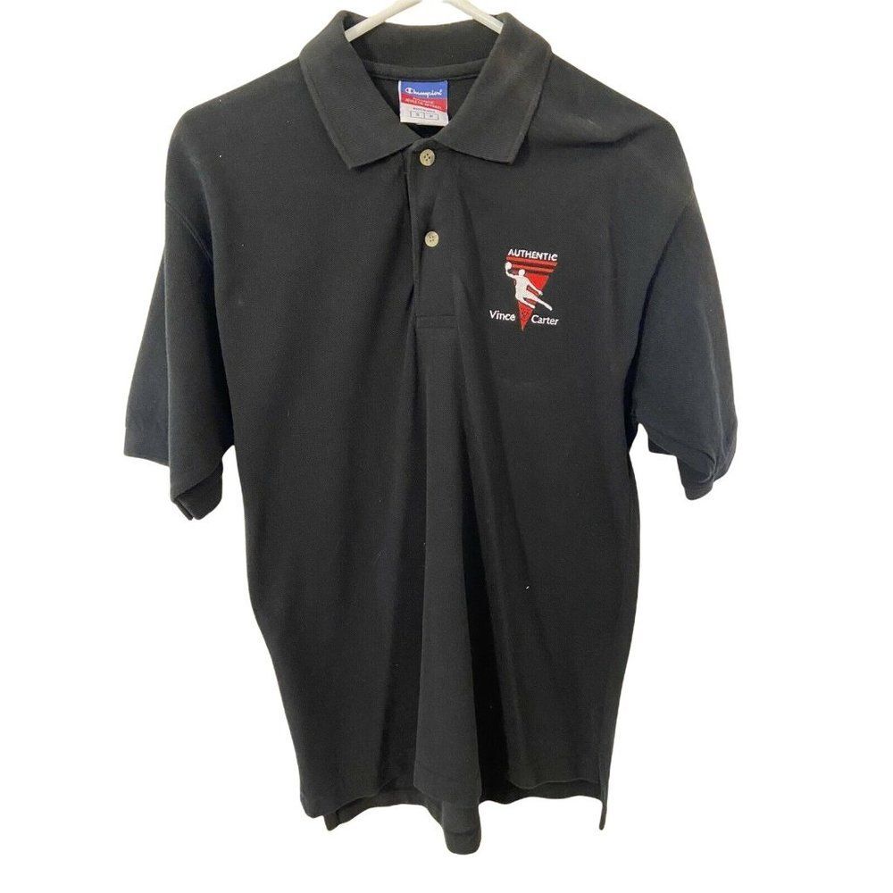 Champion Authentic Vince Carter Men's Small Black Polo Shirt NOS